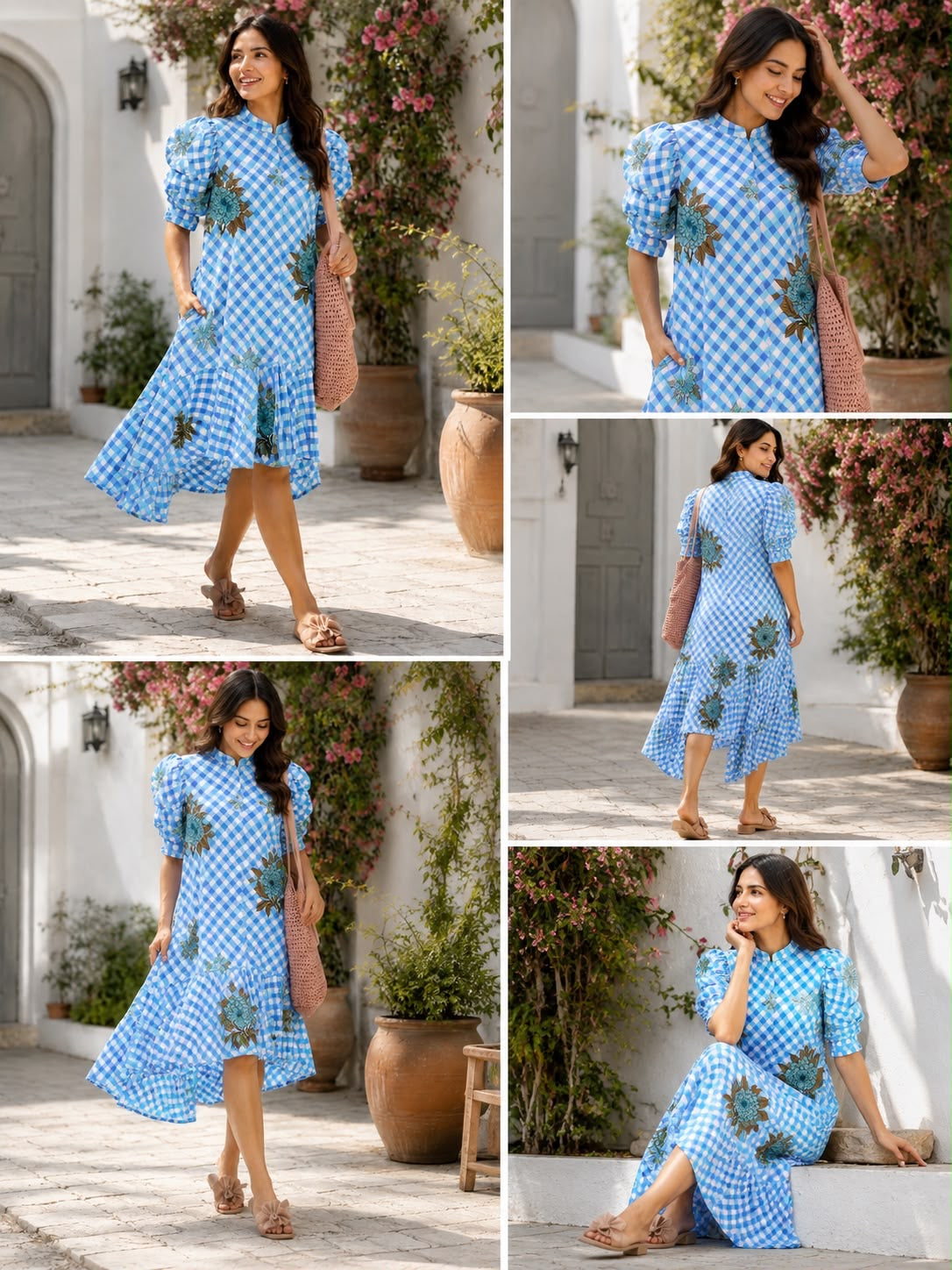 Floral Chex Dress