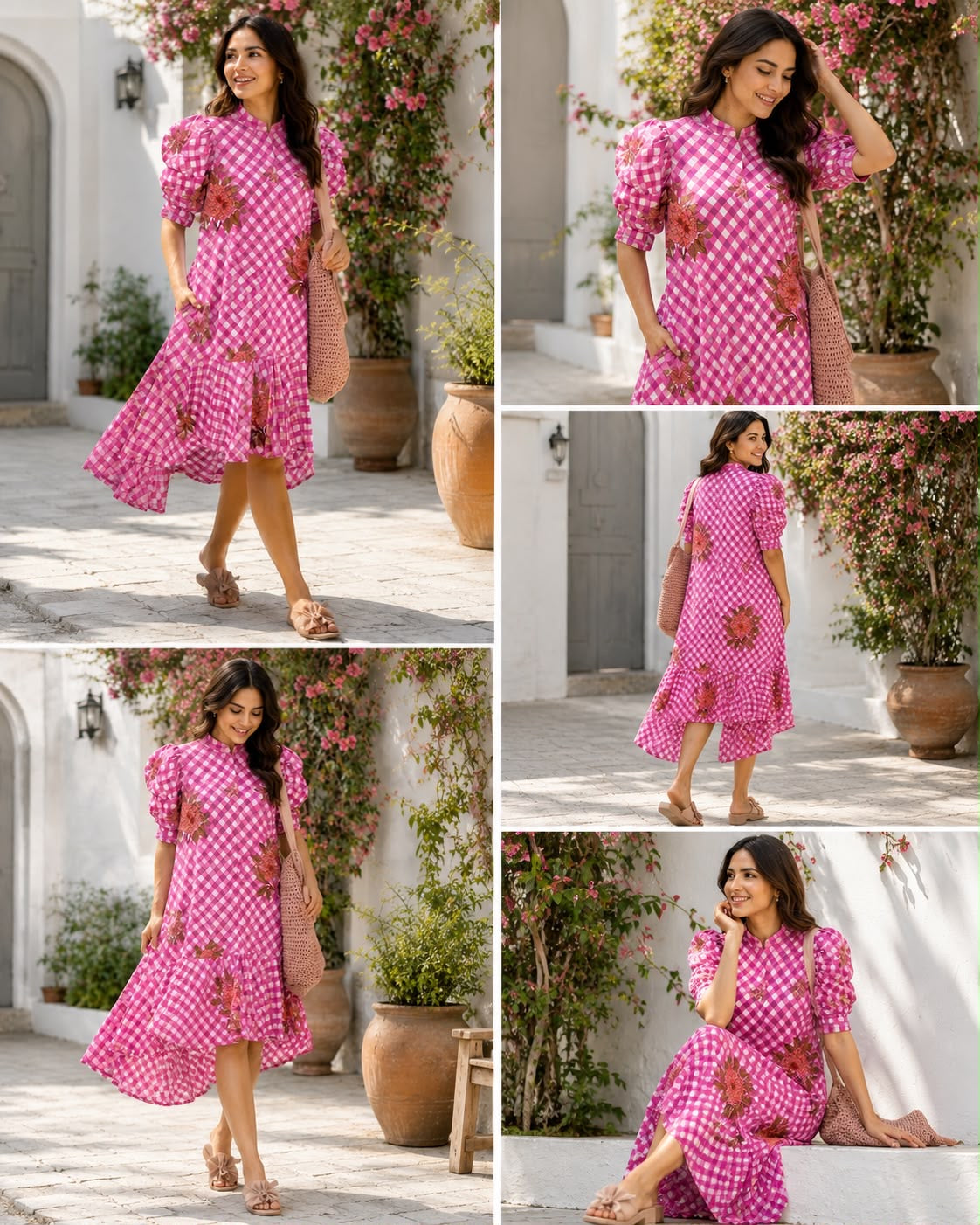 Floral Chex Dress